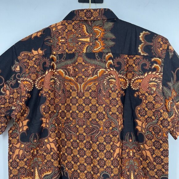 France Martine Batik Print Short Sleeve Shirt Men's Size L – 100% Cotton - Picture 5 of 9